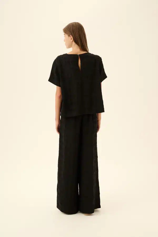 Rue De Tokyo - Pandora Viscose Linen Pants, Black