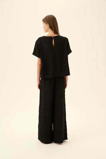 Rue De Tokyo - Pandora Viscose Linen Pants, Black