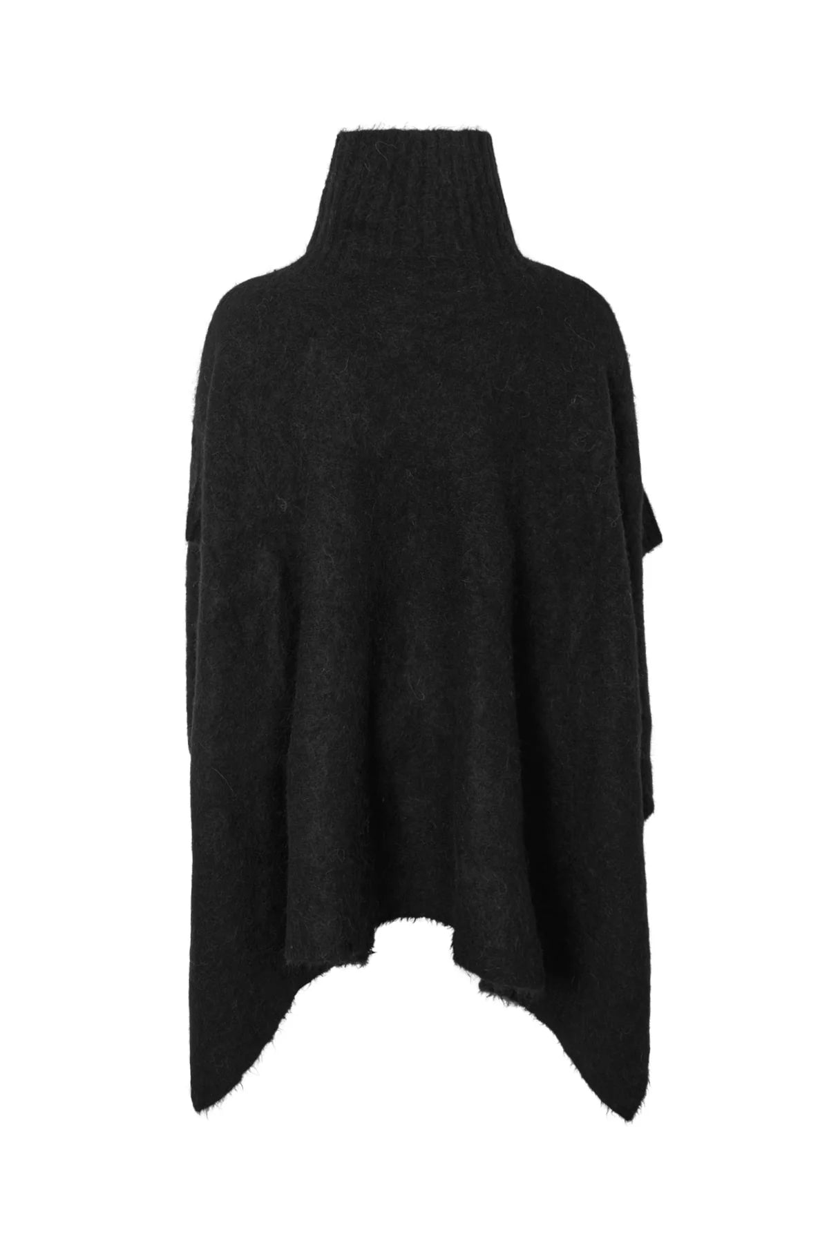 Rabens Saloner - Dede Fluffy Knit Poncho, Black