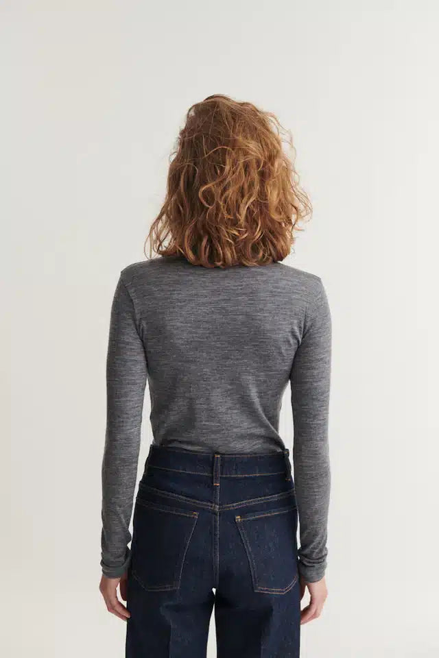 Basic Apparel - Rinja T-Neck, Grey Melange