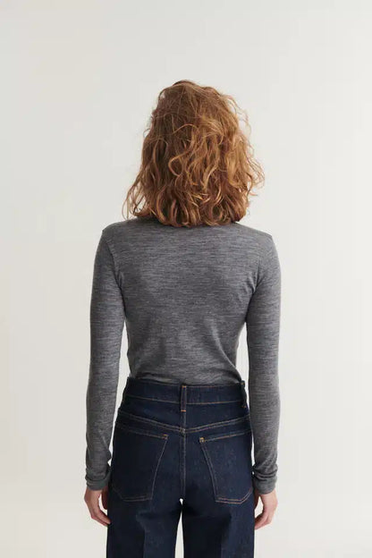 Basic Apparel - Rinja T-Neck, Grey Melange