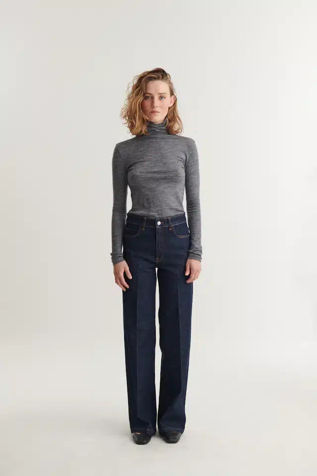 Basic Apparel - Rinja T-Neck, Grey Melange