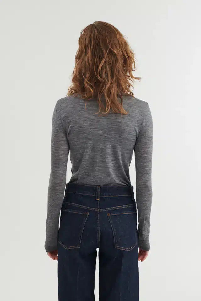 Basic Apparel - Rinja LS Tee, Grey Mel.
