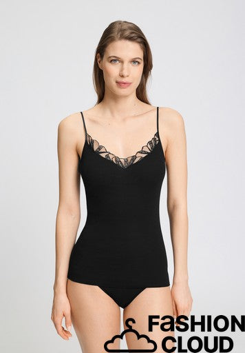 Hanro - Rosaria Spaghetti Top, Black