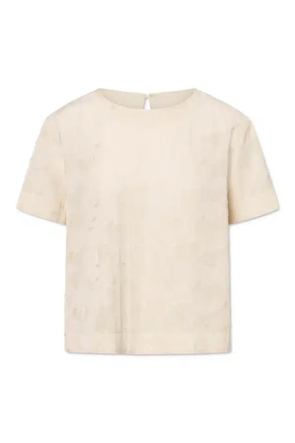 Rue De Tokyo - Selin Viscose Linen Blouse, Cream