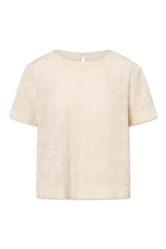 Rue De Tokyo - Selin Viscose Linen Blouse, Cream