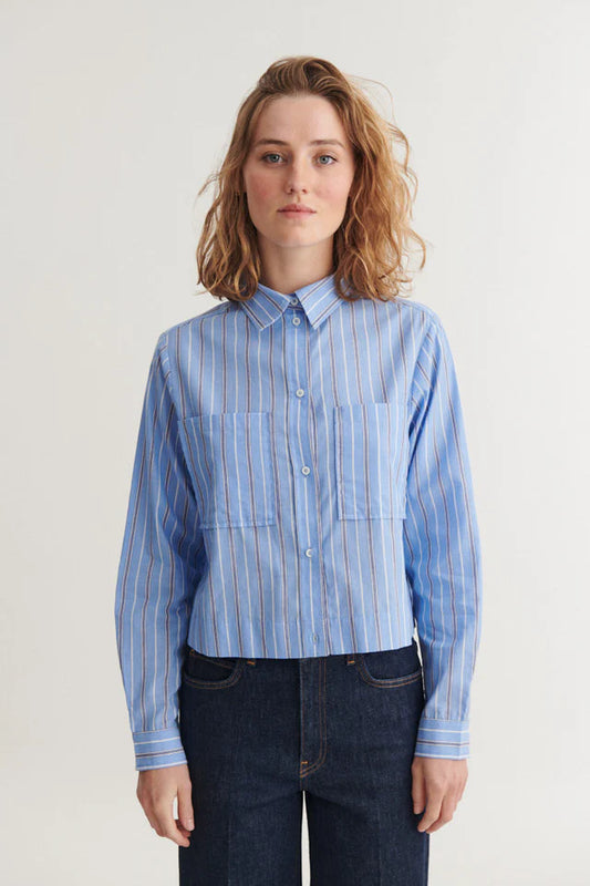 Basic Apparel - Siba Shirt, Frozen Fjord/Bright White/Sky Capitain