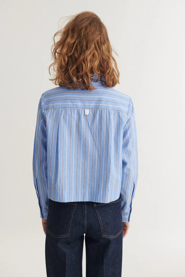 Basic Apparel - Siba Shirt, Frozen Fjord/Bright White/Sky Capitain