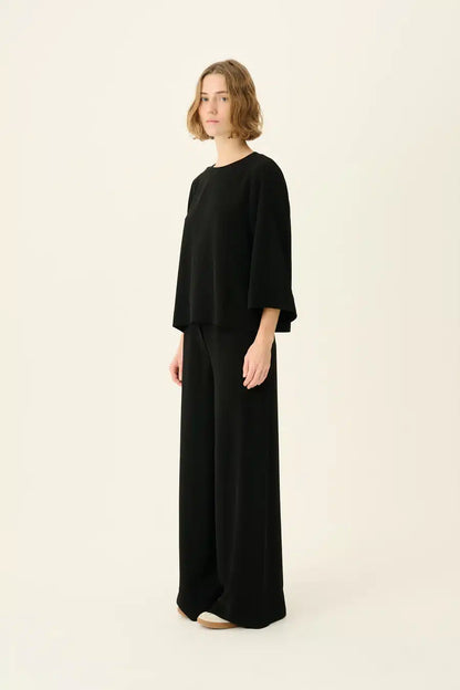 Rue De Tokyo - Simako Recycled Heavy Crepe Blouse, Black