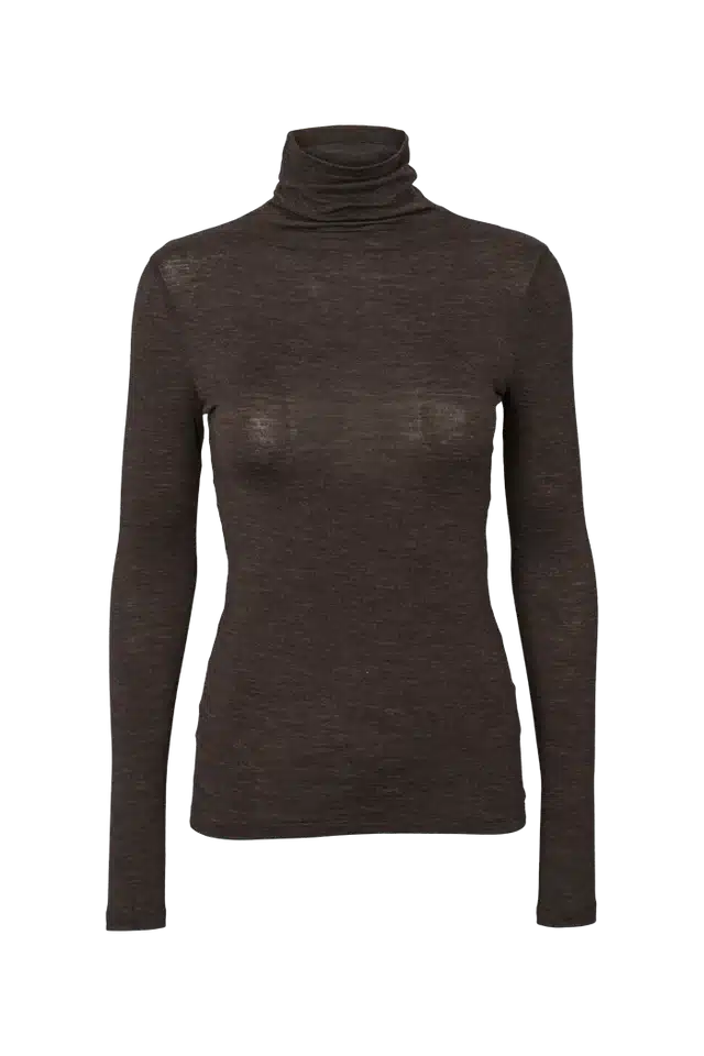 Basic Apparel - Rinja T-Neck, Chocolate Torte