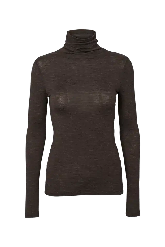 Basic Apparel - Rinja T-Neck, Chocolate Torte
