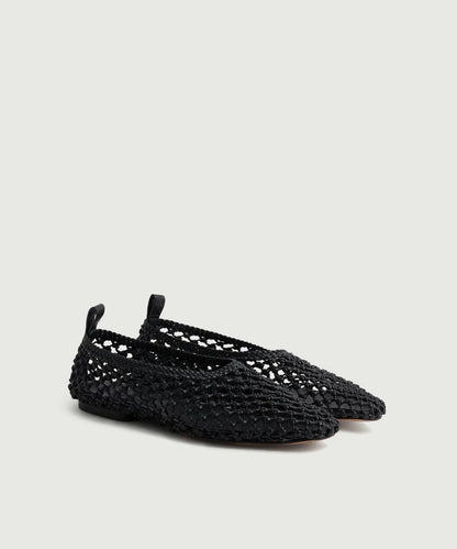 Soeur Paris - Tosca Braided Leather Ballet Flat, Black