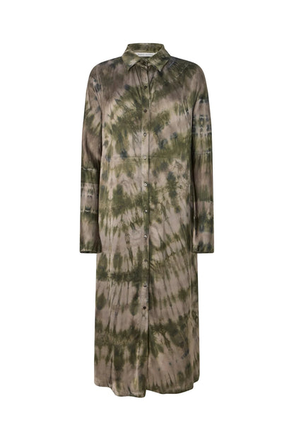 Rabens Saloner - Vija Lava Button Dress, Grey Green Combo