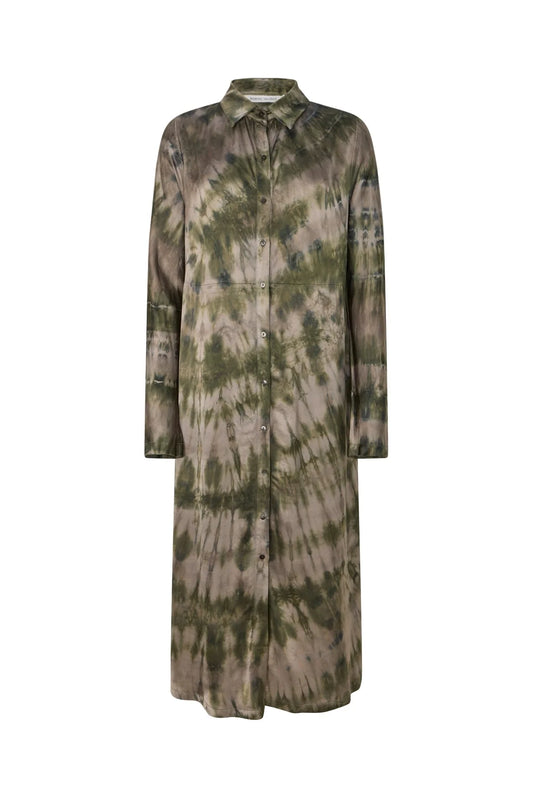 Rabens Saloner - Vija Lava Button Dress, Grey Green Combo