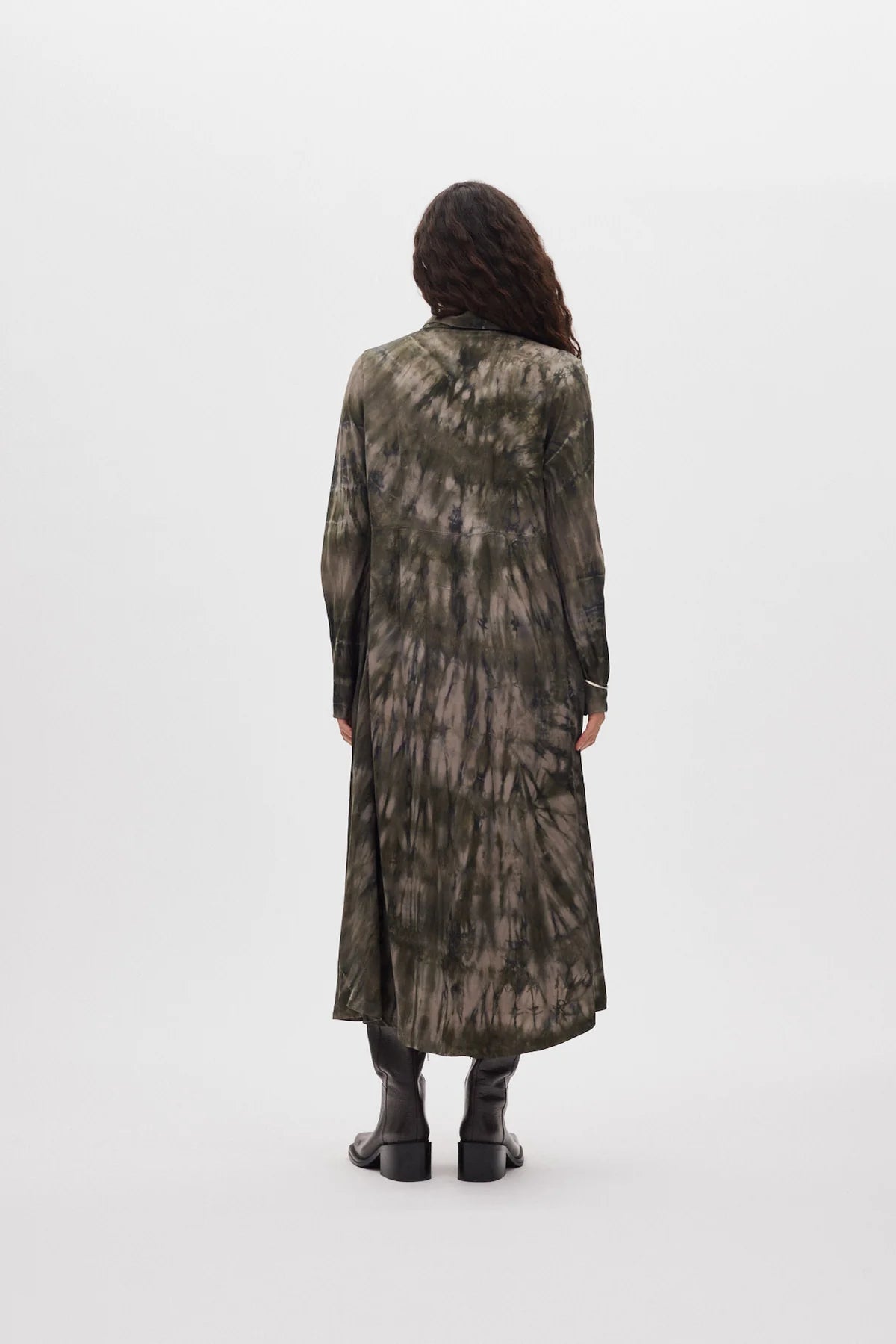 Rabens Saloner - Vija Lava Button Dress, Grey Green Combo