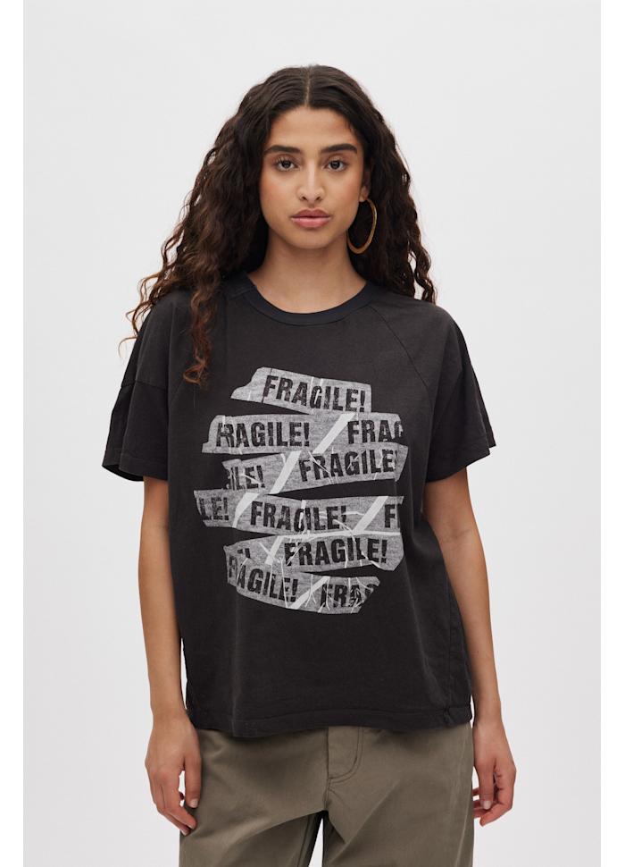 Rabens Saloner - Ary Fragile Boxy T-Shirt, Faded Black