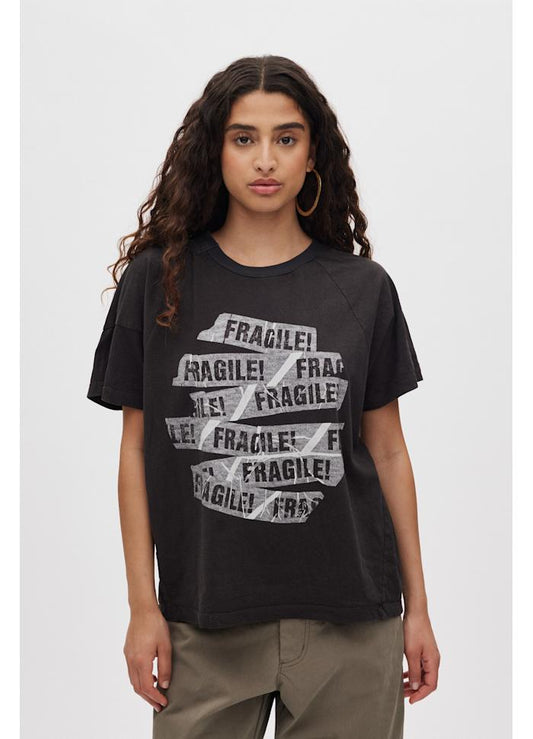 Rabens Saloner - Ary Fragile Boxy T-Shirt, Faded Black