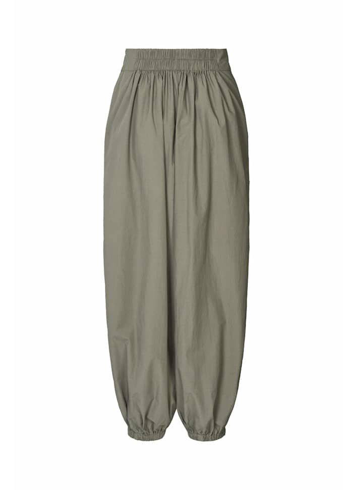 Rabens Saloner - Iridi Poplin Gathered Pants, Asphalt