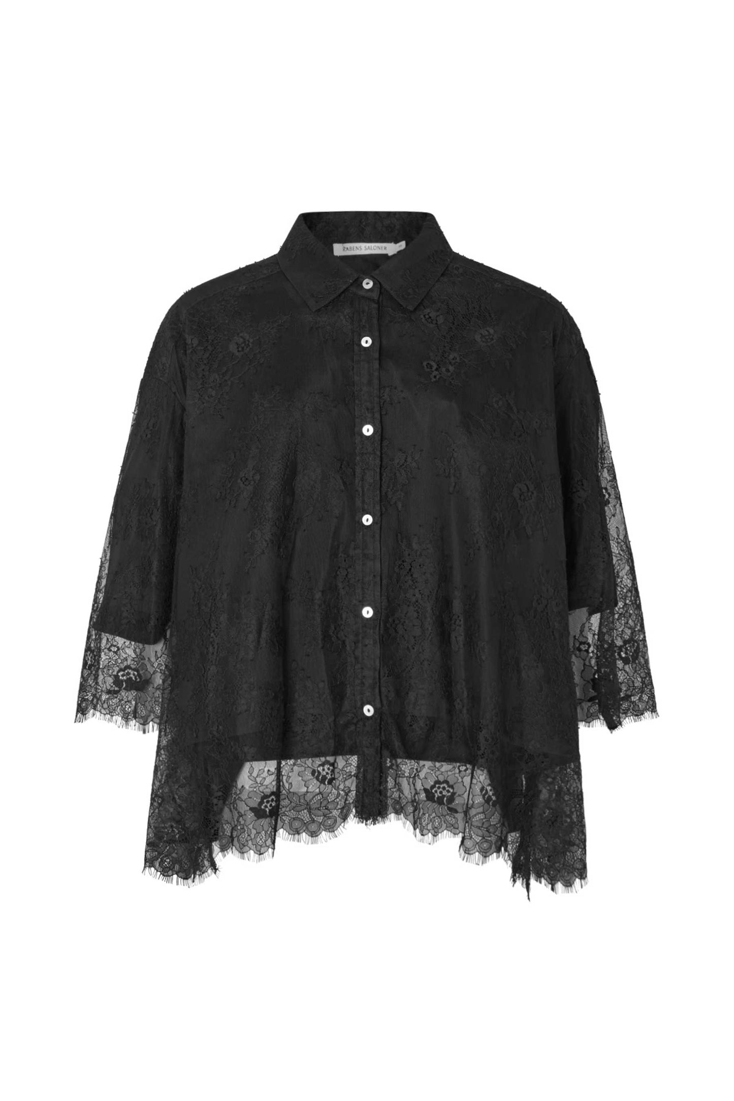 Rabens Saloner - Barbara Laced Multi Layer Shirt, Black